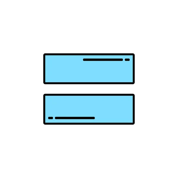 Enkla blå lika med ikonen — Stock vektor