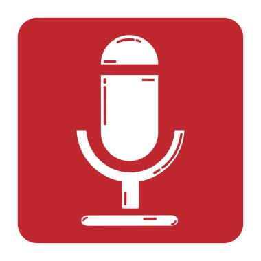 mikrofon kırmızı renkte silüeti