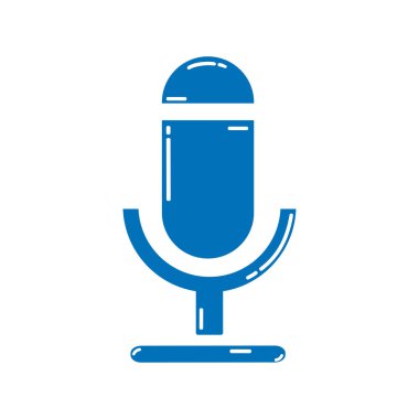 mikrofon mavi renkte silüeti