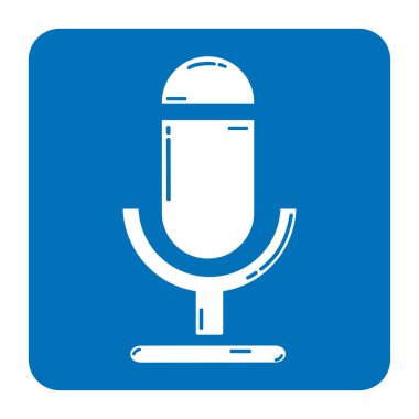 mikrofon mavi renkte silüeti