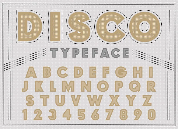 Disco handcrafted typeface — Stock Vector