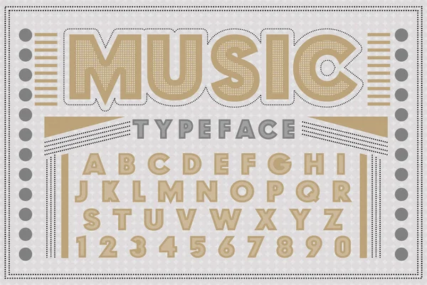 Vintage music typeface — Stock Vector