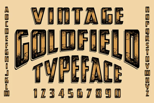 Vintage Goldfield lettertype — Stockvector