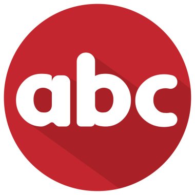 Yuvarlak beyaz harflerle 