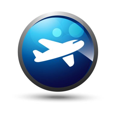 Mavi seyahat etmek simge veya düğme