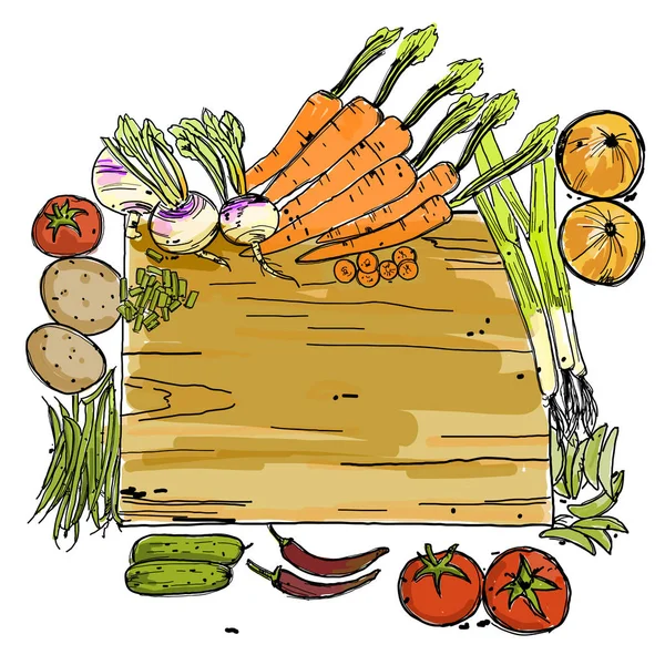 Боку звернено овочі — стоковий вектор