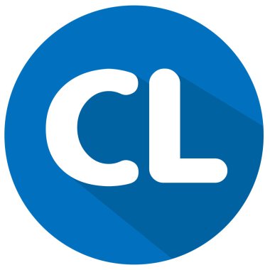 Yuvarlak beyaz harflerle 