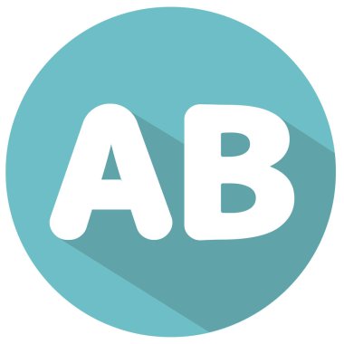 Yuvarlak beyaz harflerle 