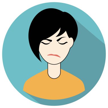 Yüz ifadesi ile kadın avatar