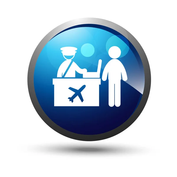 Blue travel icon or button — Stock Vector