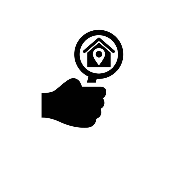 Ícone de busca de casa — Vetor de Stock