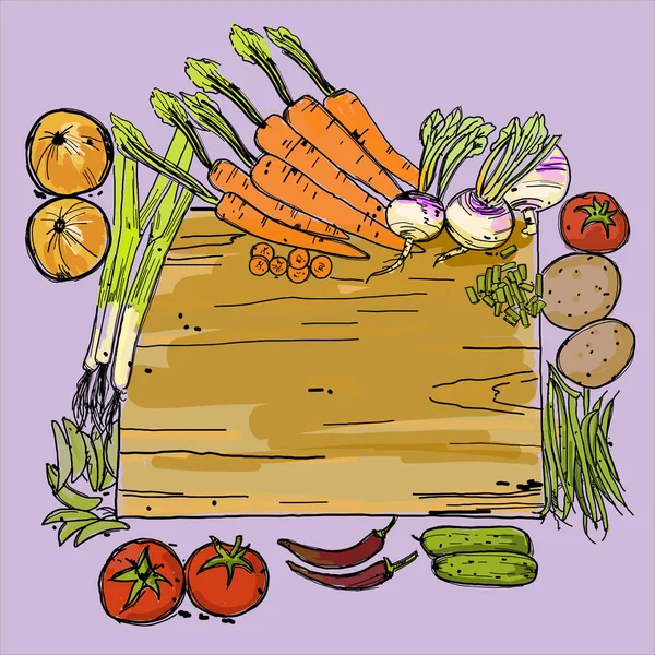 Боку звернено овочі — стоковий вектор