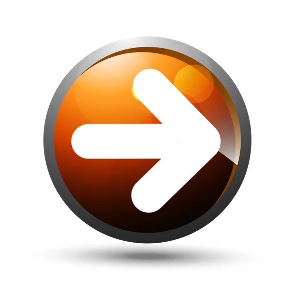 Botón naranja con flecha — Vector de stock