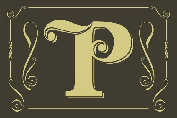 Letra elegante p — Vector de stock