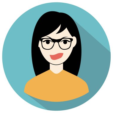 Yüz ifadesi ile kadın avatar