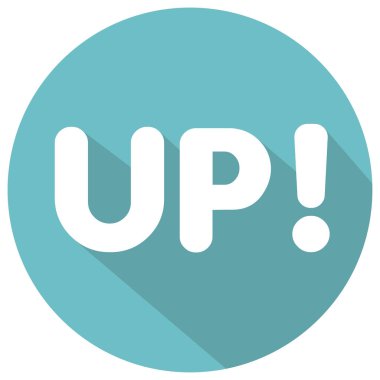 Yuvarlak beyaz harflerle 