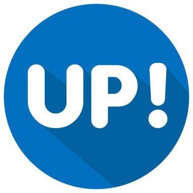 Yuvarlak beyaz harflerle 