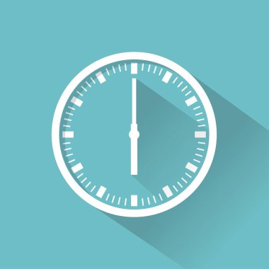 Renk saat düz simgesi