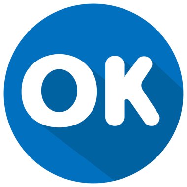 Yuvarlak beyaz harflerle 