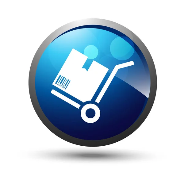 Ícone de compras azul ou botão — Vetor de Stock