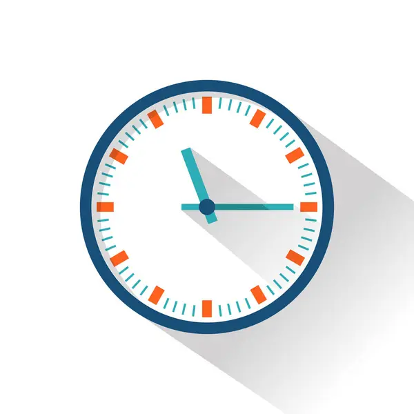 Relógio de cor ícone plano —  Vetores de Stock