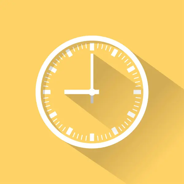 Relógio de cor ícone plano — Vetor de Stock