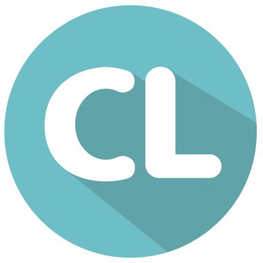 Yuvarlak beyaz harflerle 