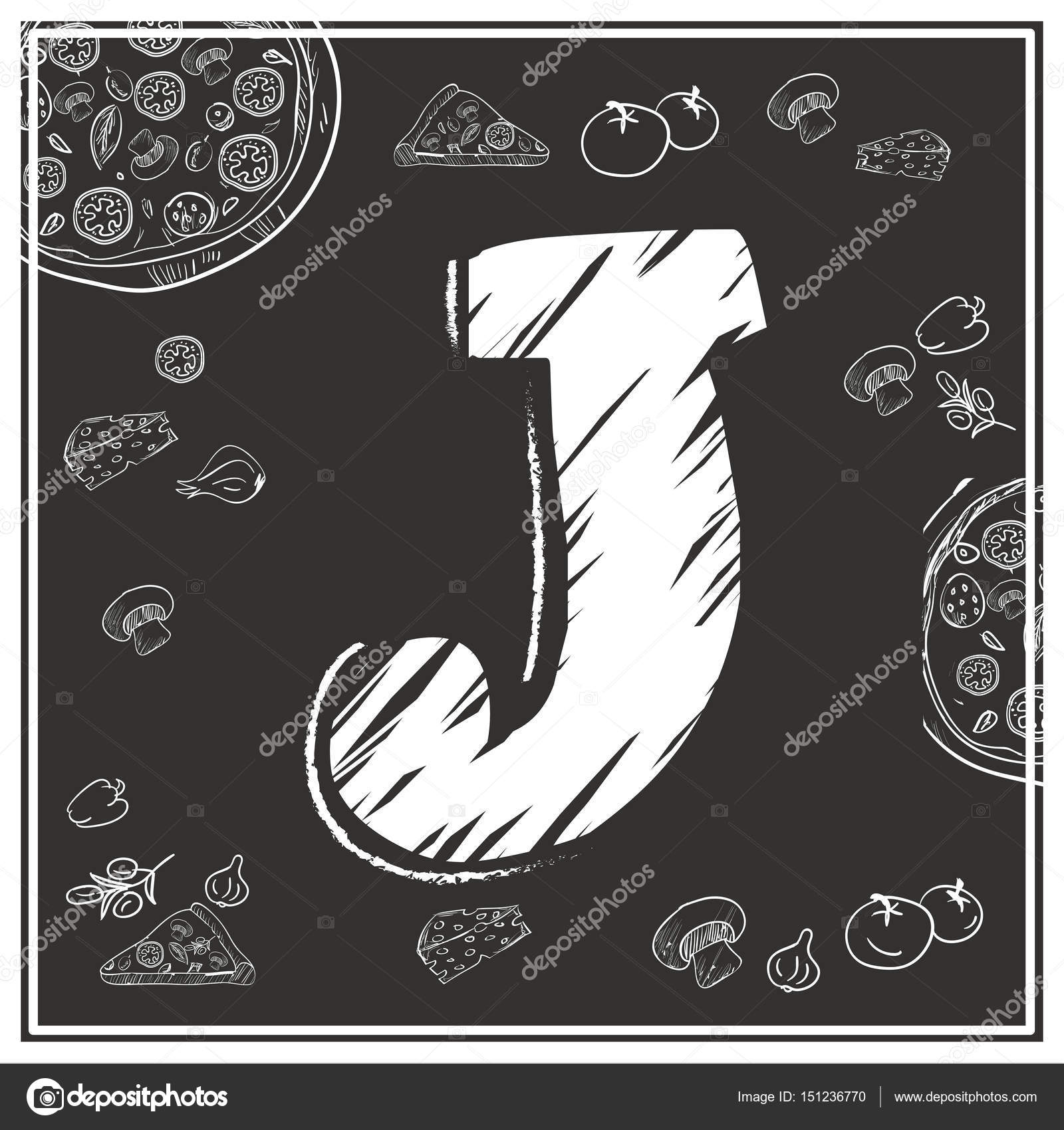 Pizza Letter J Vector Image By C Bowxwod Vector Stock
