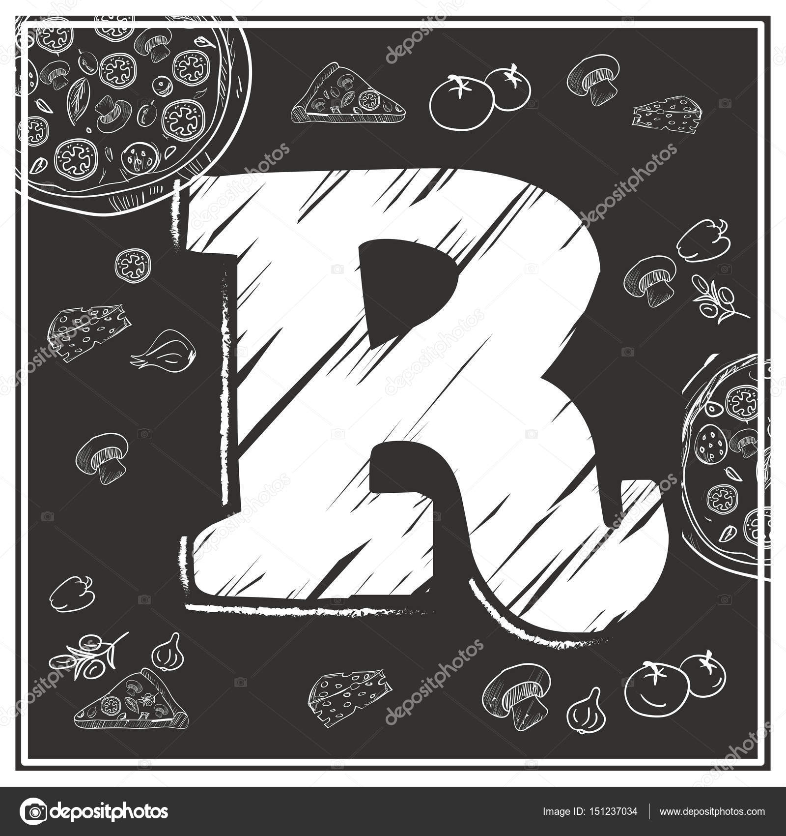 Pizza Letter R Vector Image By C Bowxwod Vector Stock