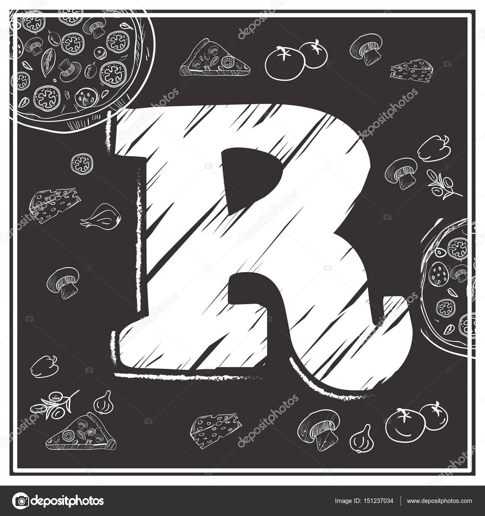 Pizza Letter R Vector Image By C Bowxwod Vector Stock Pizza Letter R Vector Image By C Bowxwod Vector Stock