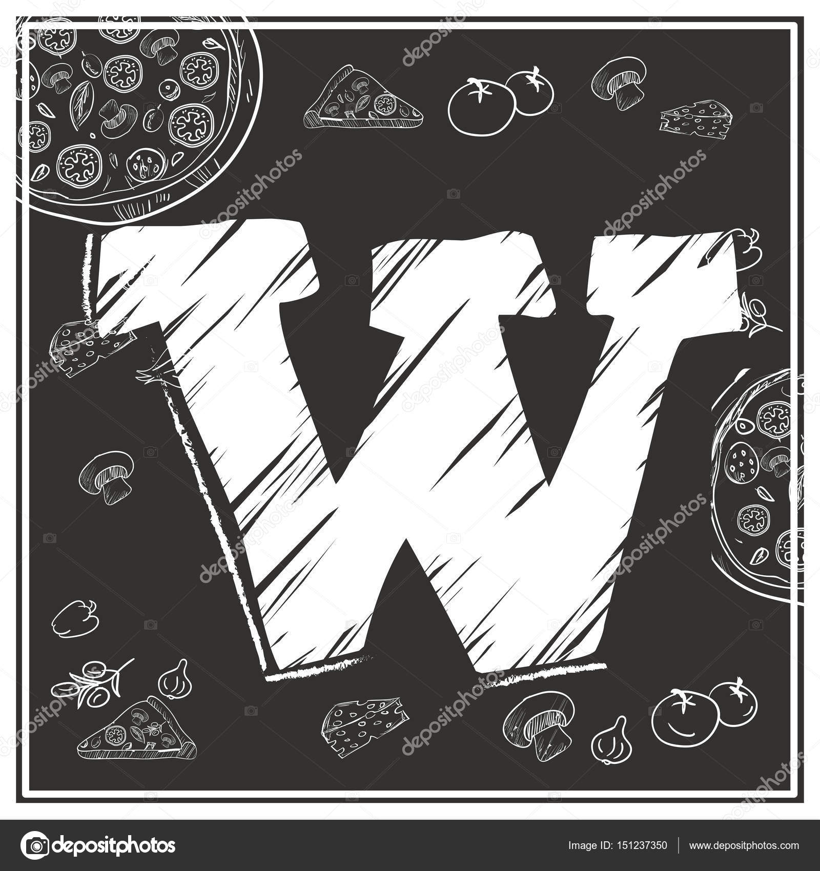 Pizza Letter W Vector Image By C Bowxwod Vector Stock Pizza Letter W Vector Image By C Bowxwod Vector Stock