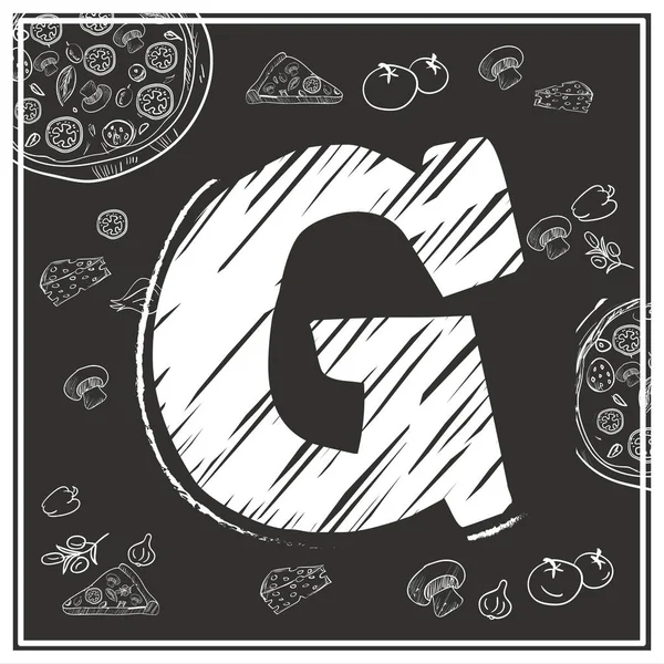 Pizza Letter g — Stock Vector