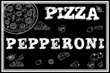 Pizzacı için el yapımı poster tasarımı