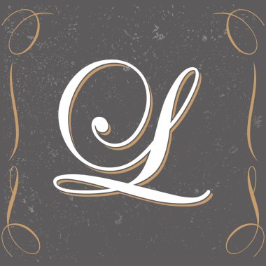 Vintage harf L tasarım