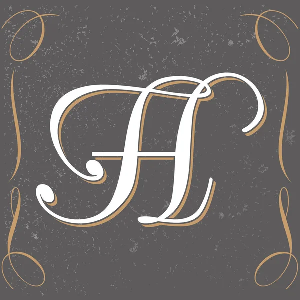Старовинний лист H дизайн — стоковий вектор