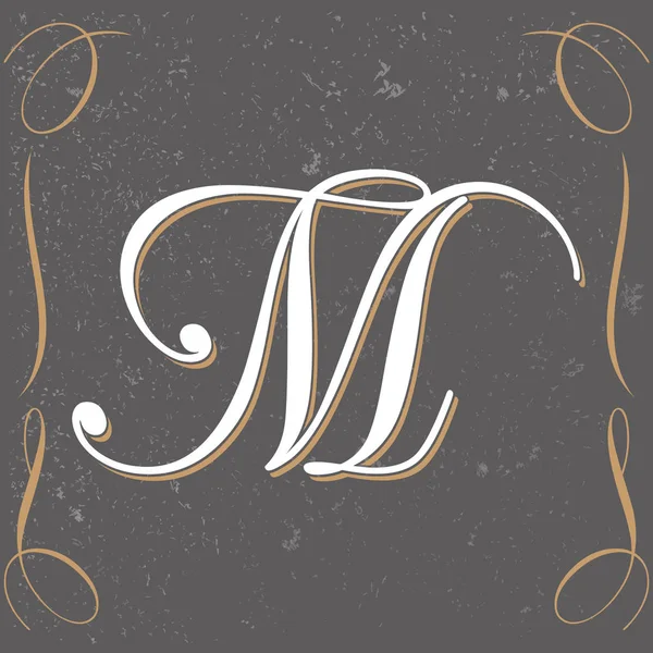 Vintage lettera M design — Vettoriale Stock