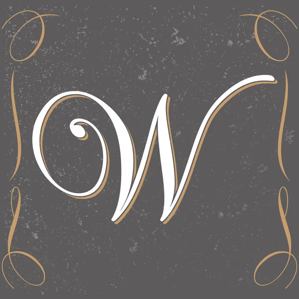 Винтажная буква W — стоковый вектор