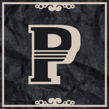 P harfi logo simgesi tasarımı