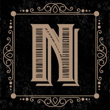 N harfi logo simgesi tasarımı