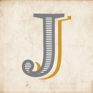 J harfi logo simgesi tasarımı