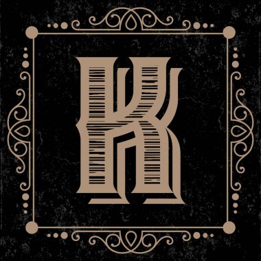 K harfi logo simgesi tasarımı