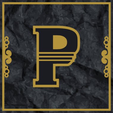 P harfi logo simgesi tasarımı