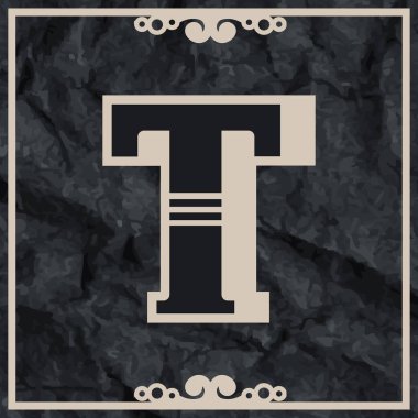 T harfi logo simgesi tasarımı