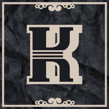 K harfi logo simgesi tasarımı