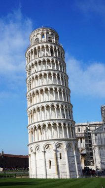 The Leaning Tower of Pisa, a wonderful medieval monument, one of the most famous landmark in Italy clipart