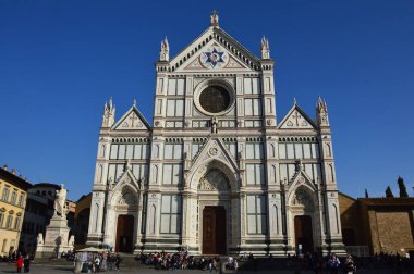  Santa Croce Meydanı 'nda Santa Croce Bazilikası, Floransa, İtalya