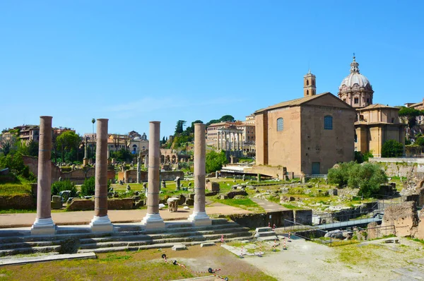 Detalhe do Fórum Romano, Roma Itália (Foro Romano ) — Fotografia de Stock