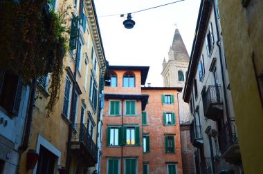 Detay eski binalar Verona şehir, Venedik tarzı, İtalya 