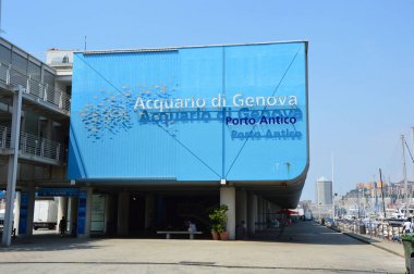 Genoa, İtalya - 15 Haziran 2017: Cenova akvaryum Avrupa'nın en büyük akvaryum İtalya ve en büyük arasında olduğunu