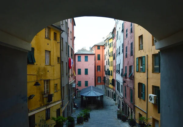 Salita Santa Brigida cross street of Via Balbi Street old town Genoa, Italy